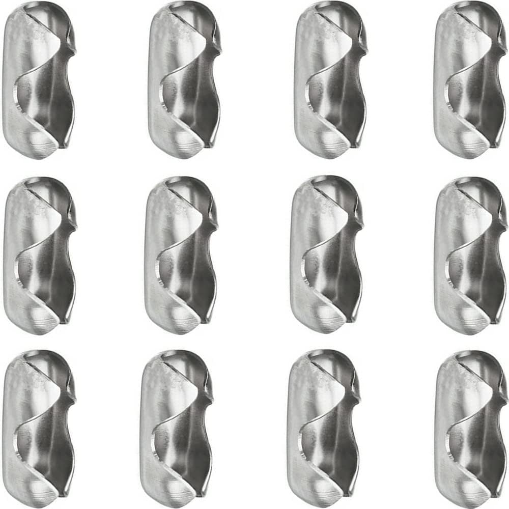 20pcs 10# (4.5mm) Blinds Pull Cord Connector Stainless Steel Ball Chain Connector Clasps Fit for Beaded Ball Chain Silver Tone