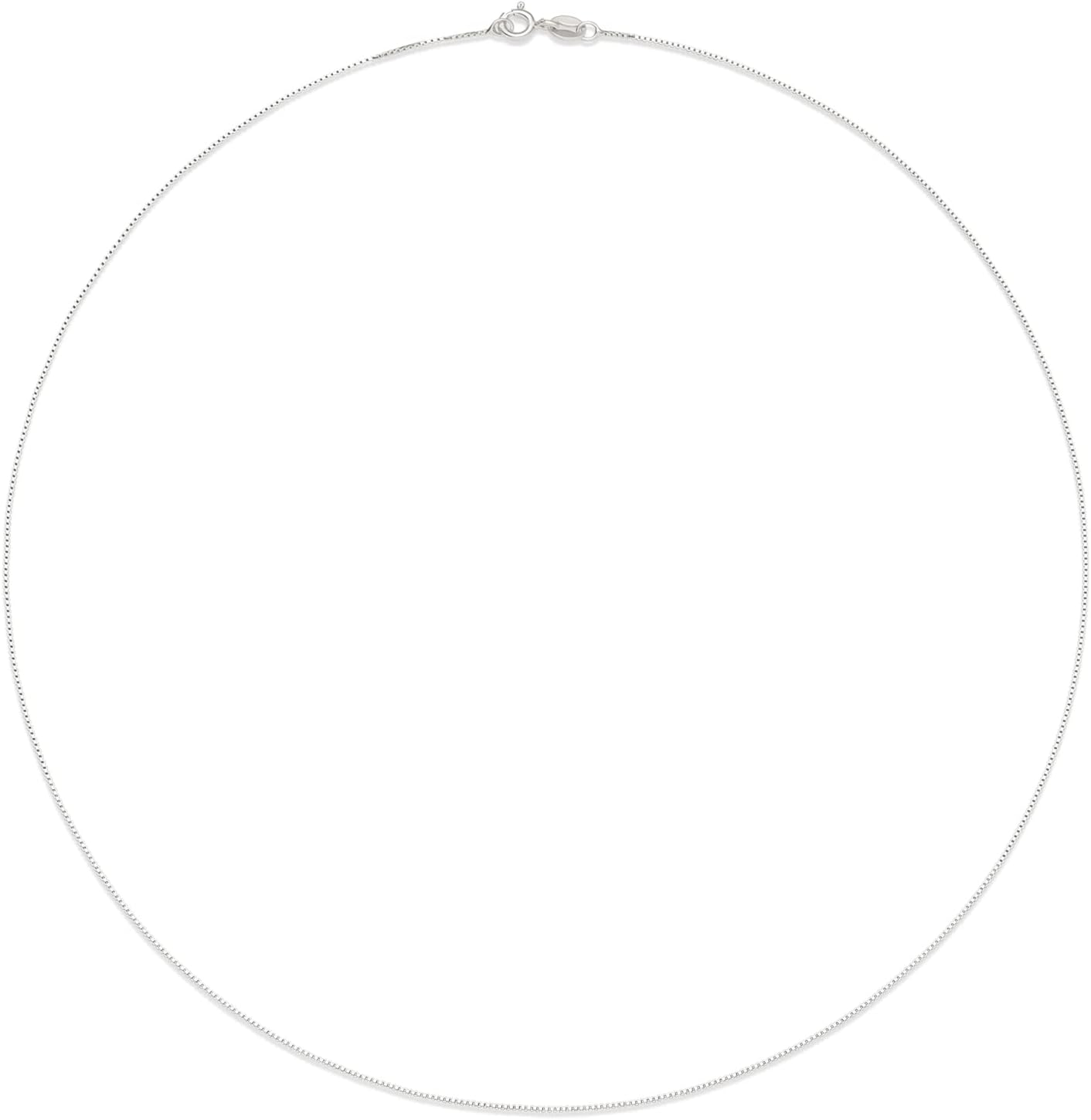 Sterling Silver Thin 0.8mm Box Chain Necklace | Available in Yellow Gold or Silver | 16", 18", 20", 24", or 30" (previously Amazon Collection) - Image 3