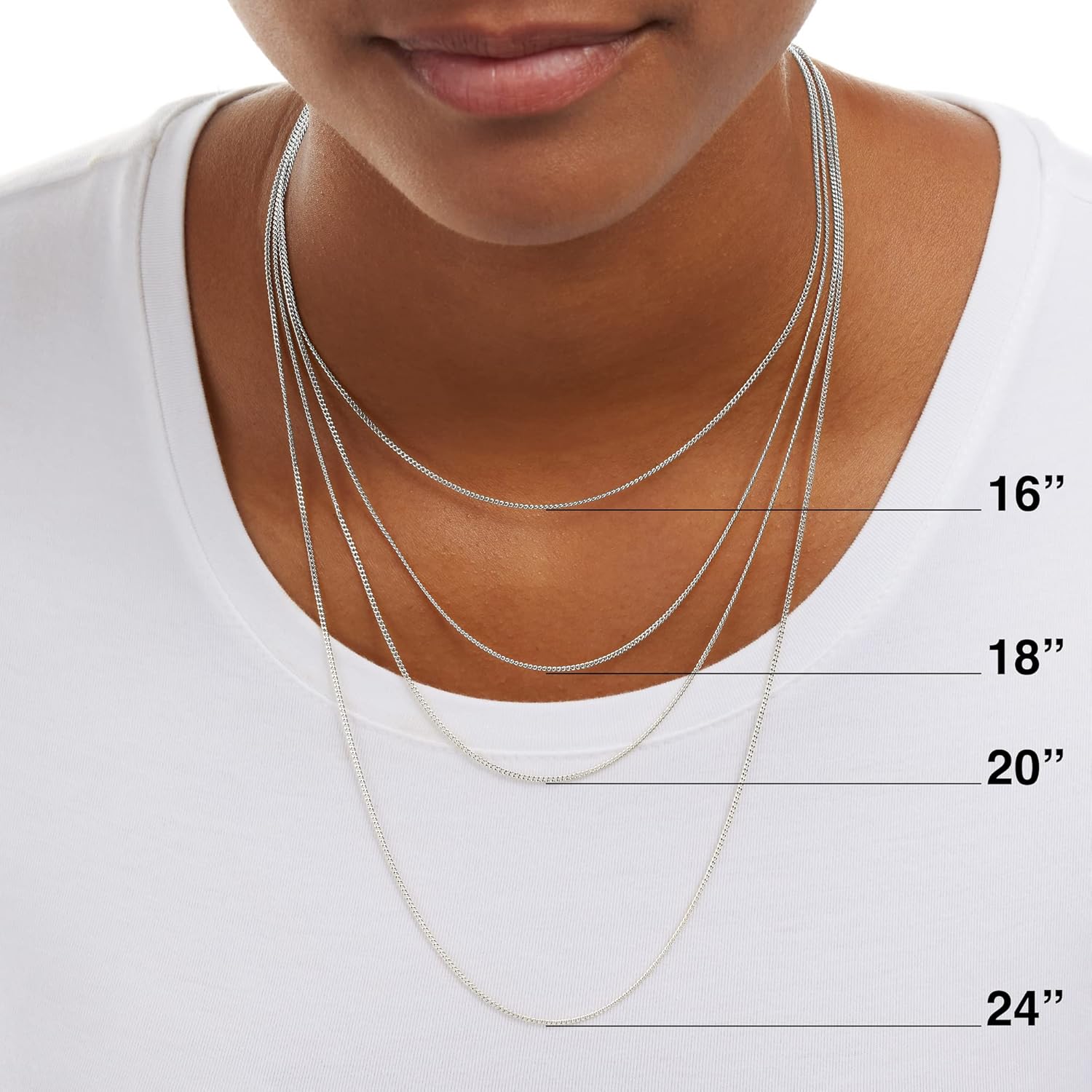 Sterling Silver Thin 0.8mm Box Chain Necklace | Available in Yellow Gold or Silver | 16", 18", 20", 24", or 30" (previously Amazon Collection) - Image 4