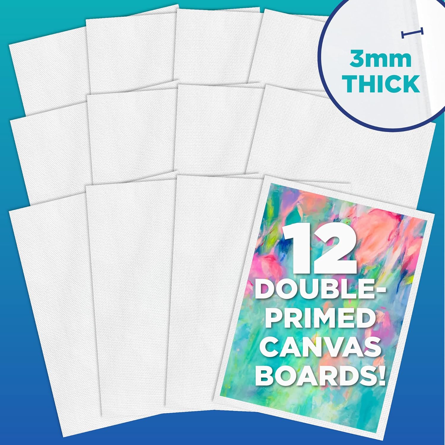 Horizon Group USA 8x10 Canvas Panel Boards Value Pack of 12, Primed, Perfect for Painting Projects, Watercolor, Oil & Acrylic Paints, Paint Canvas for Kids, Students, & Professionals,White - Image 2