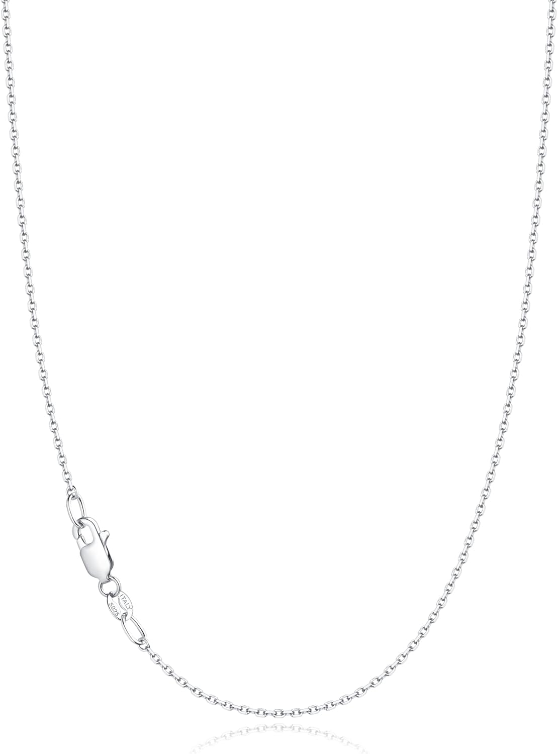 Solid 18K Gold Over 925 Sterling Silver Chain Necklace for Women Girls, 0.8mm Box Chain Lobster Claw Clasp-Super Thin & Strong Necklace Chain 16/18/20/22/24 Inch