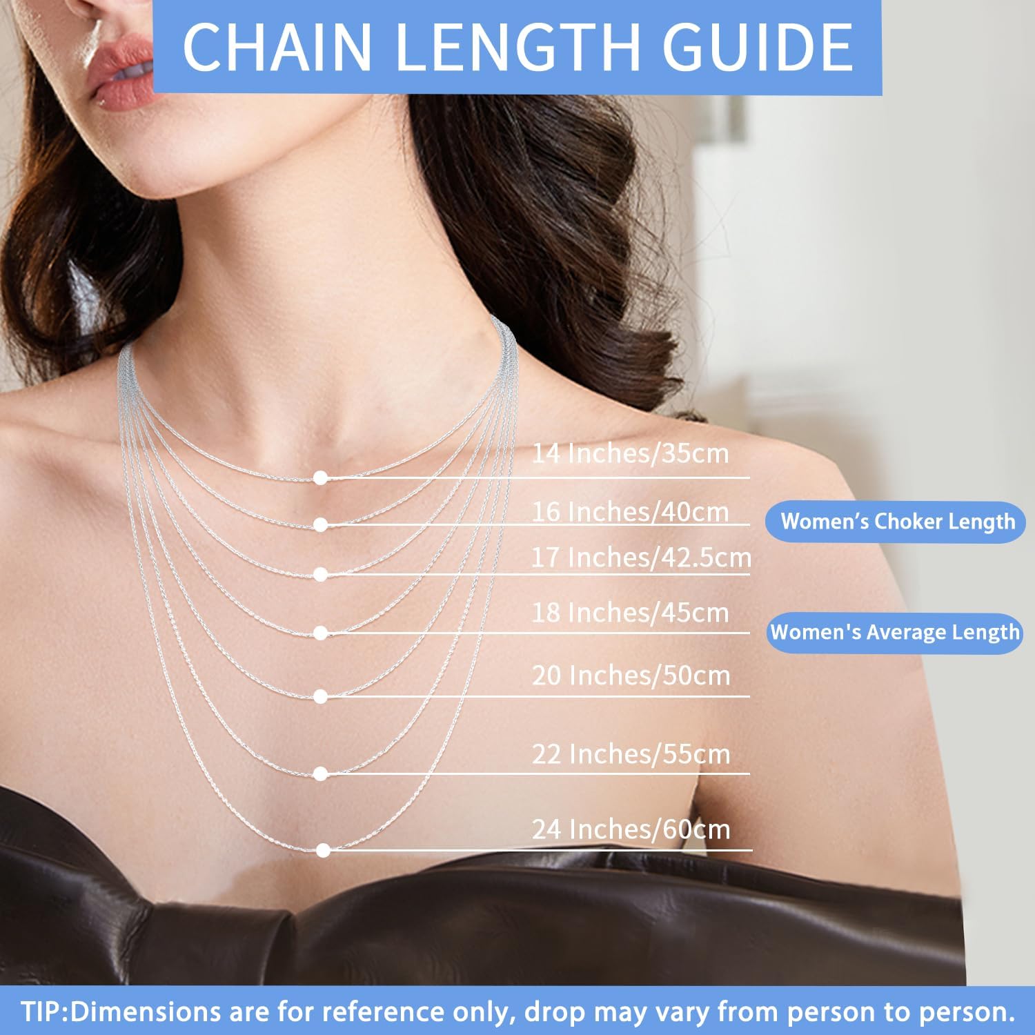 Solid 18k Gold Over 925 Sterling Silver Chain Necklace for Women, 1.1mm Cable Chain Necklace Thin & Dainty & Sturdy Women's Chain Necklaces, 14/16/17/18/20/22/24 Inches - Image 4